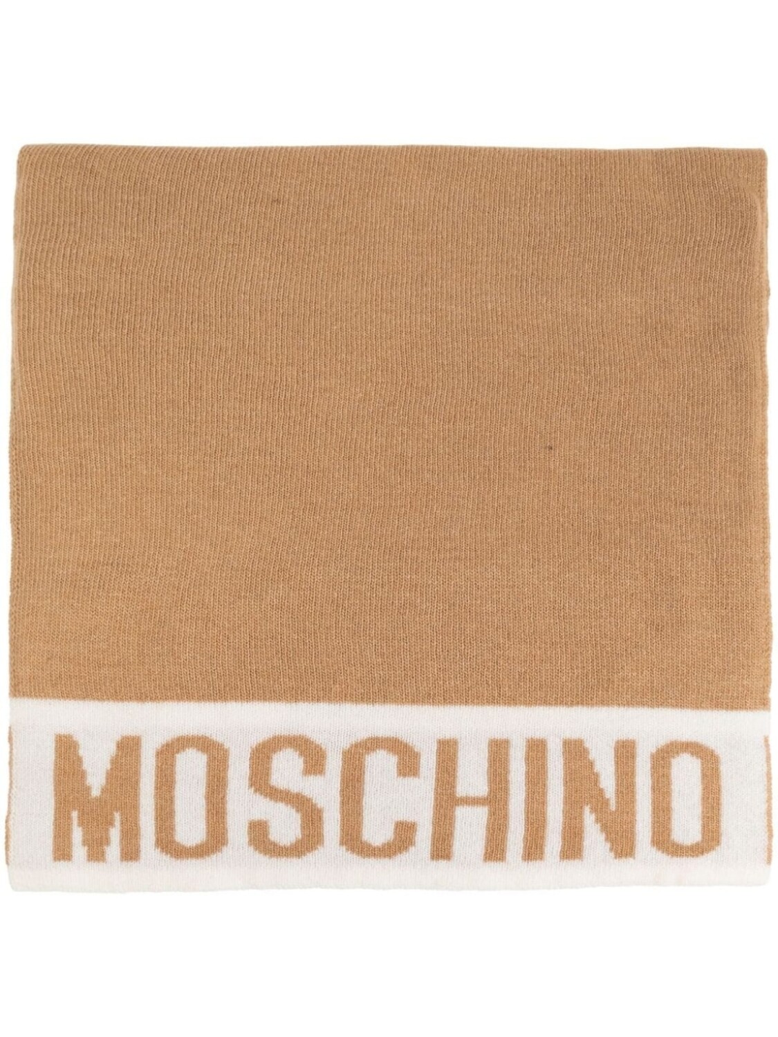 

Moschino шарф с логотипом в технике интарсия, коричневый