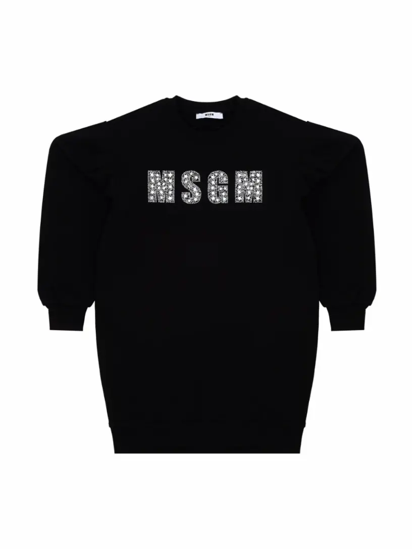 

Платье-свитшот со стразами MSGM, черный