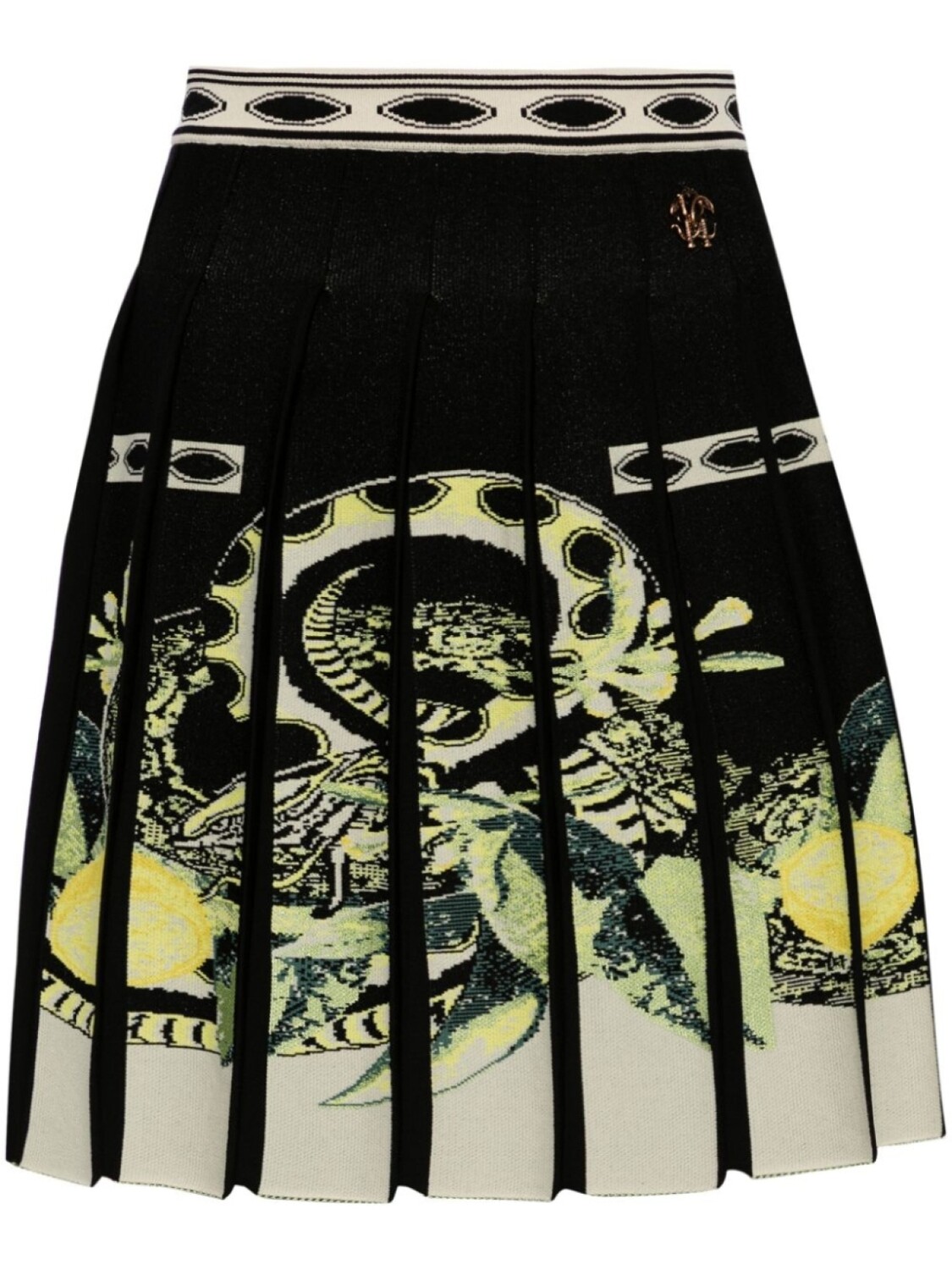 

Roberto Cavalli жаккардовая юбка мини со складками, черный