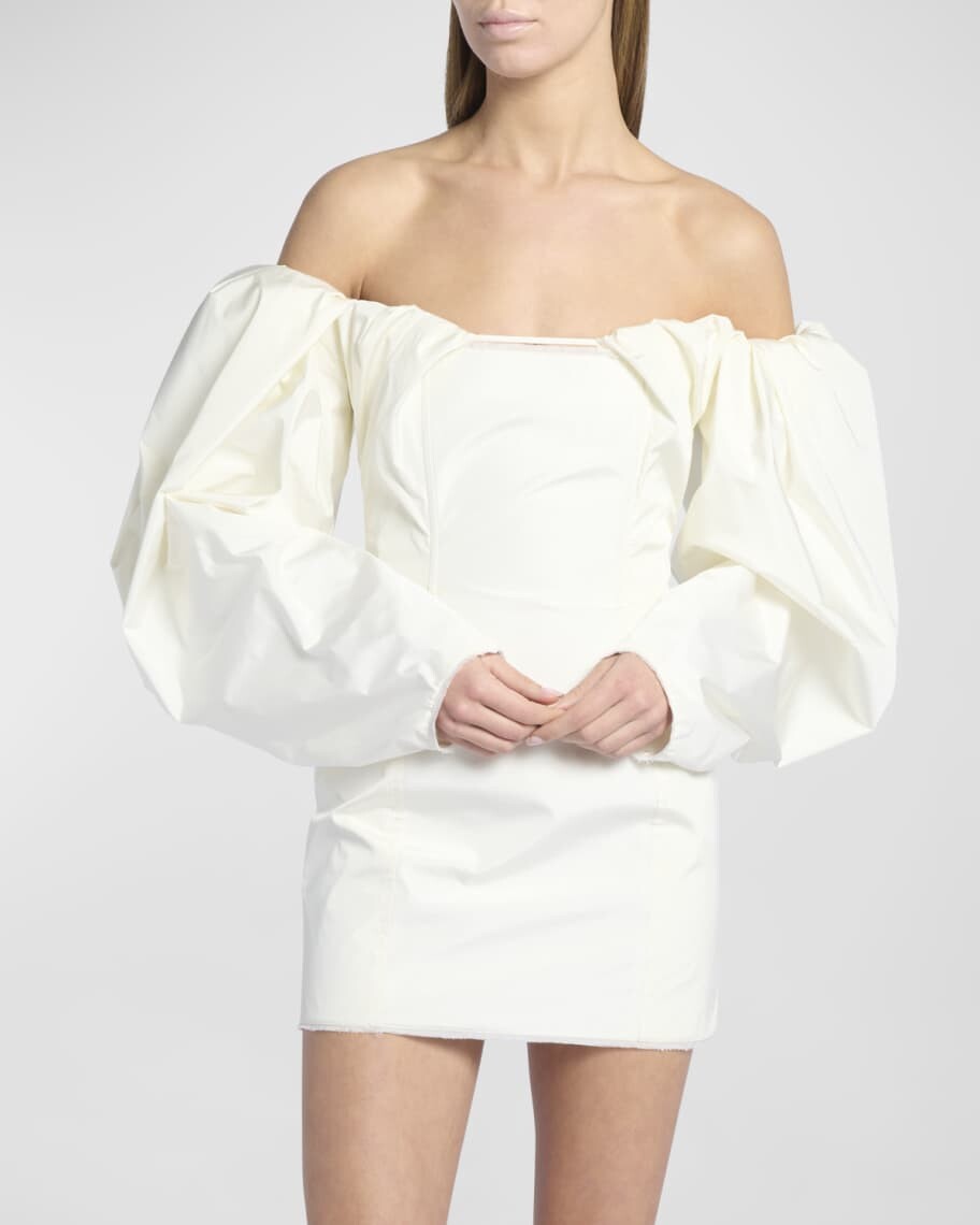 

Мини-платье из тафты с пышными рукавами Jacquemus