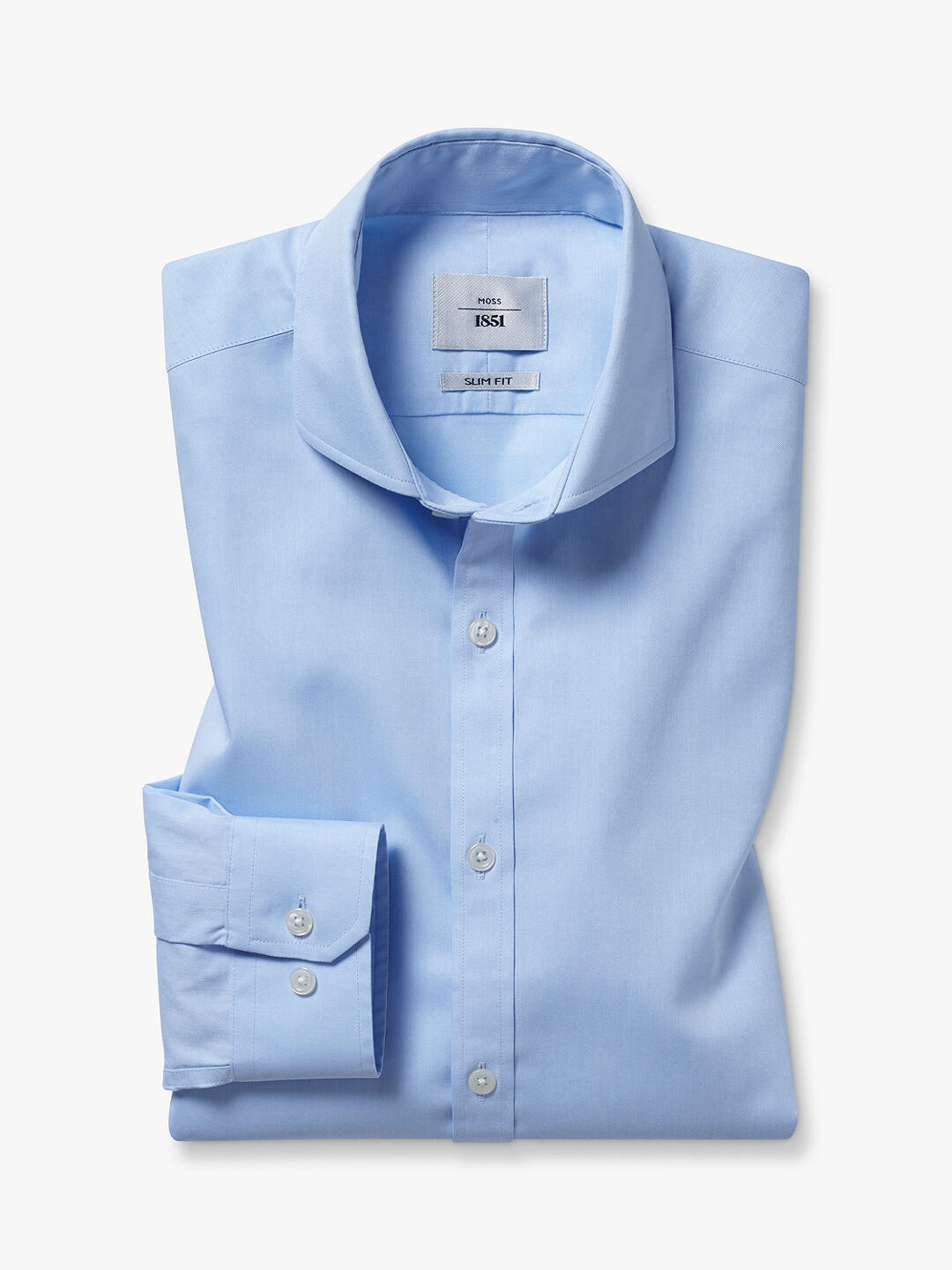 

Рубашка Moss 1851 Slim Fit Pinpoint Оксфорд без глажки, Небесный