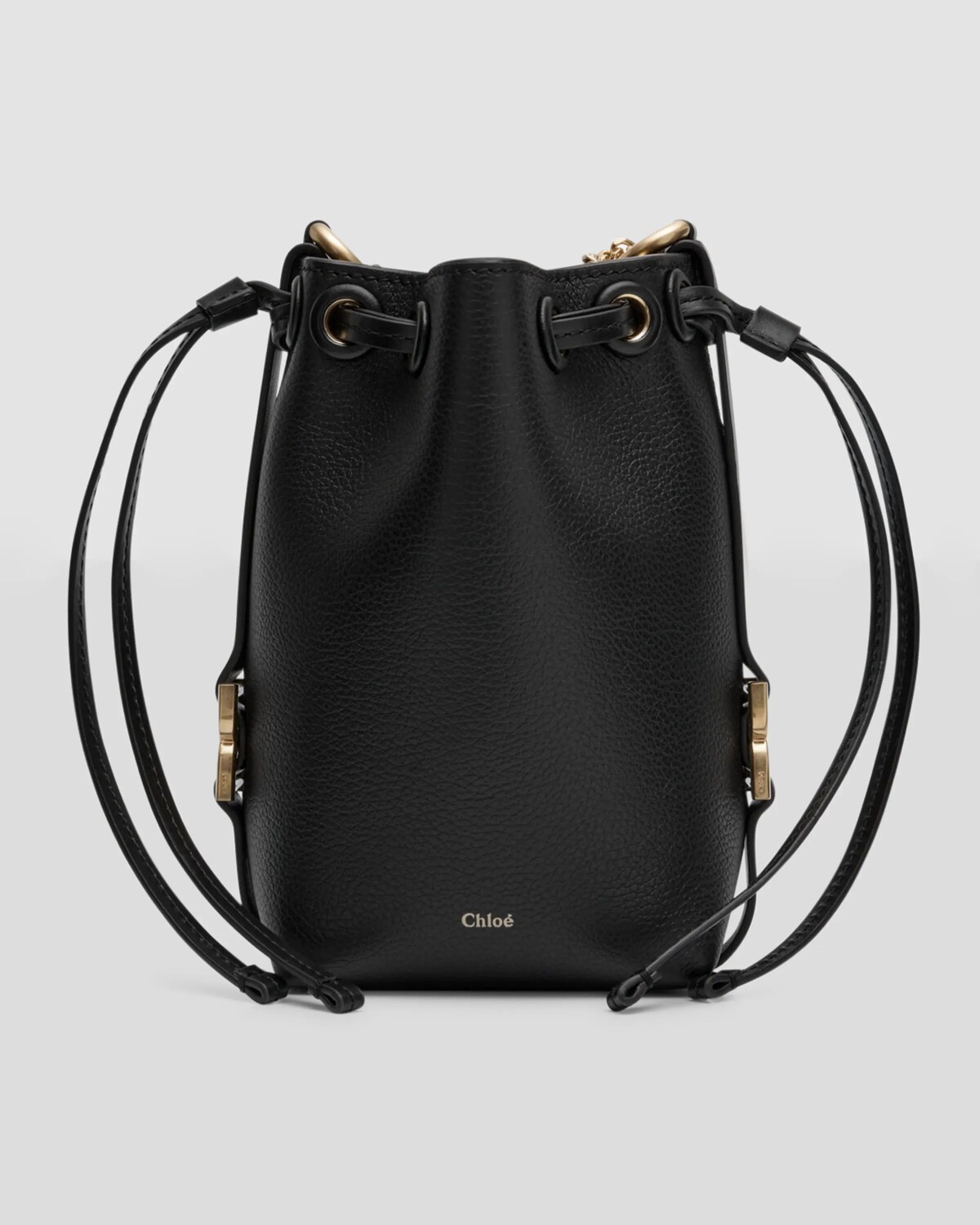 

Кожаная сумка-мешок Marcie Micro с ремешком-цепочкой Chloé, цвет Black
