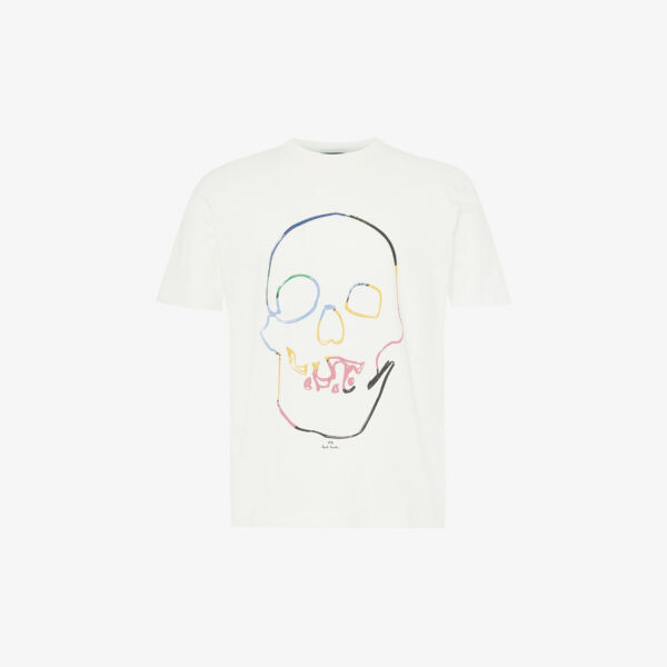 

Футболка из хлопкового джерси с графическим принтом big skull Ps By Paul Smith, белый