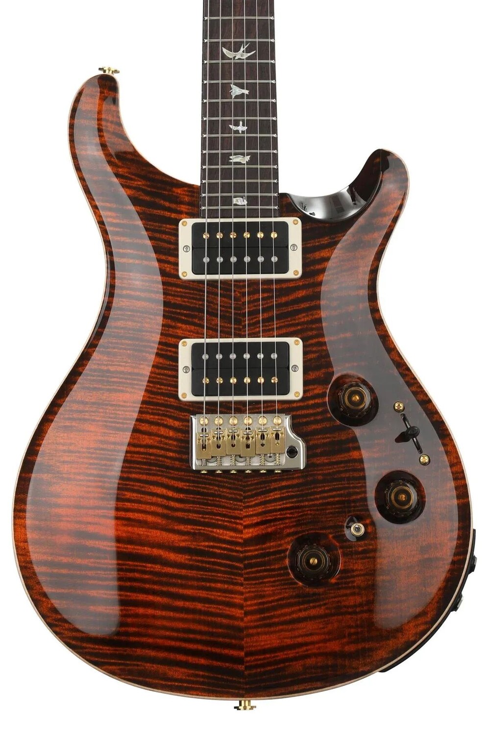 

PRS Custom 24 Пьезоэлектрическая гитара с тонким грифом - Orange Tiger 10-Top