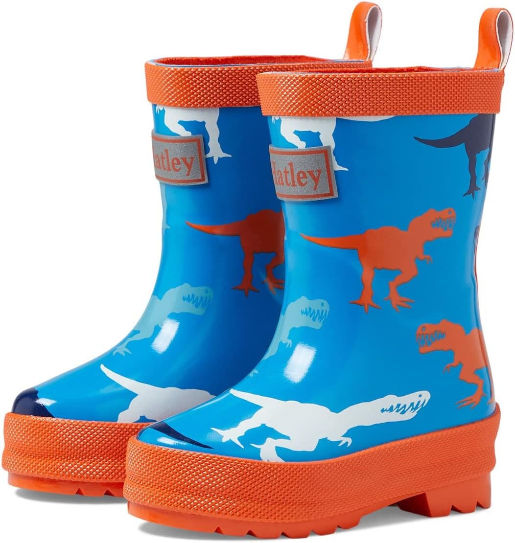 

Ботинки Hatley Giant T-Rex Shiny Rain Boots, синий