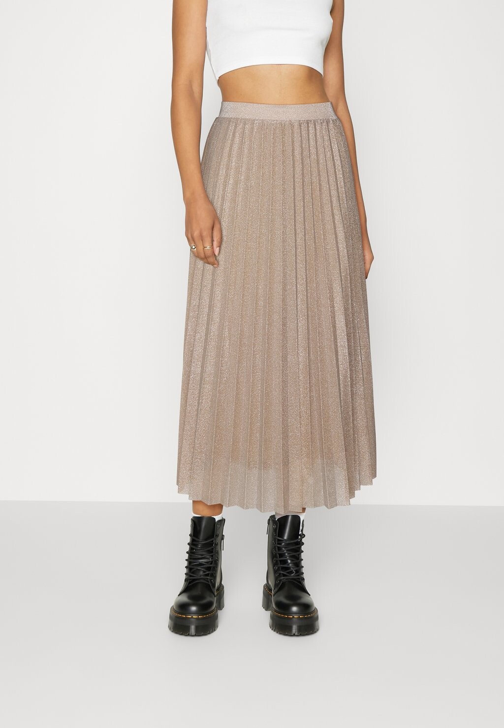 

Юбка плиссе ONLY ONLLOLA MIDI SKIRT, ирландский кремовый/серебристый