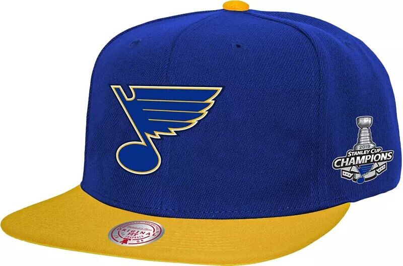 

Двухцветная кепка с нашивкой в ​​честь Кубка Стэнли Mitchell & Ness St. Louis Blues Snapback