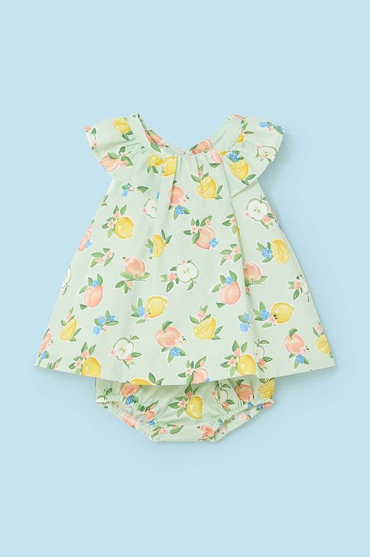Хлопковое платье для новорожденных Mayoral Newborn, зеленый