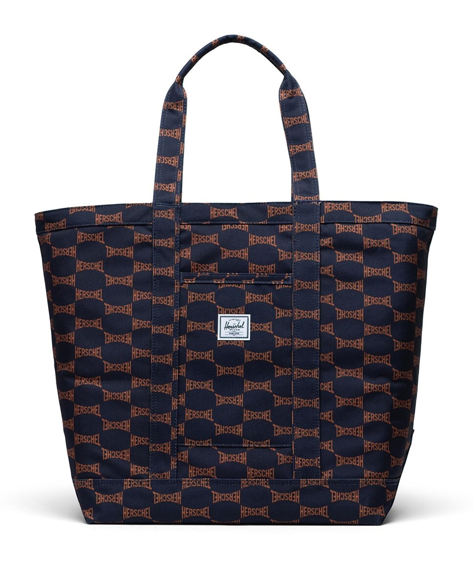 сумка herschel bamfield tote mid volume one size Сумка-шоппер из синей ткани на молнии Herschel, синий