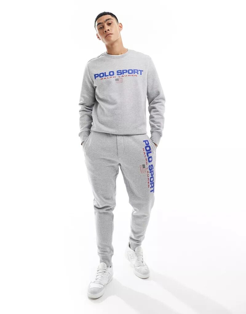 

Серые джоггеры Polo Ralph Lauren Sport Capsule с логотипом на штанинах