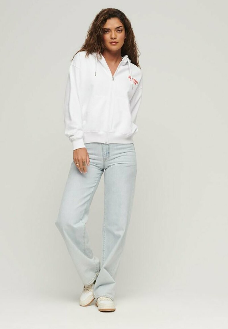 

Толстовка на молнии Superdry LUXE ZIP, цвет brilliant white