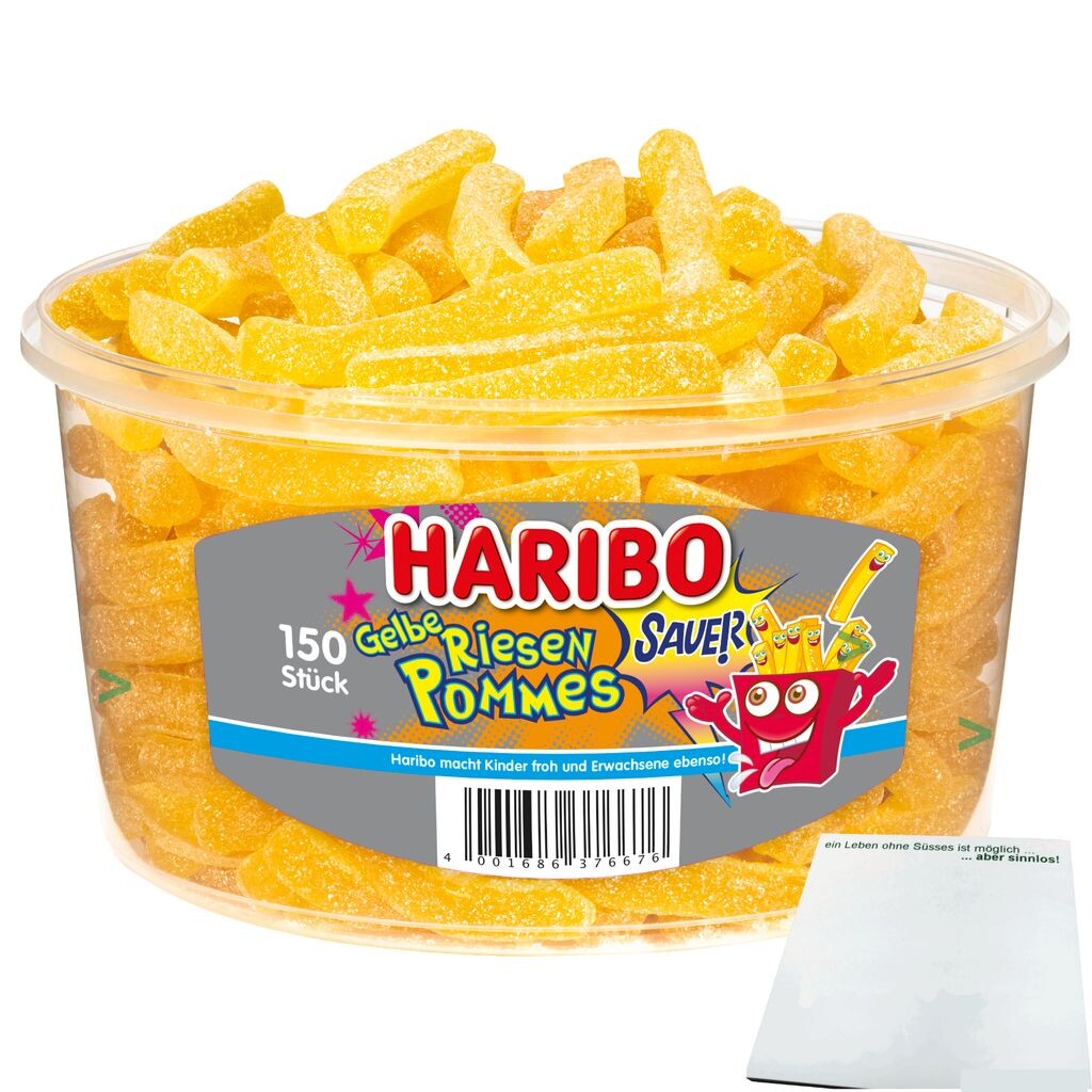 

Картошка фри Харибо желтый гигантский кислый (коробка 150 шт.) + блок усы USY