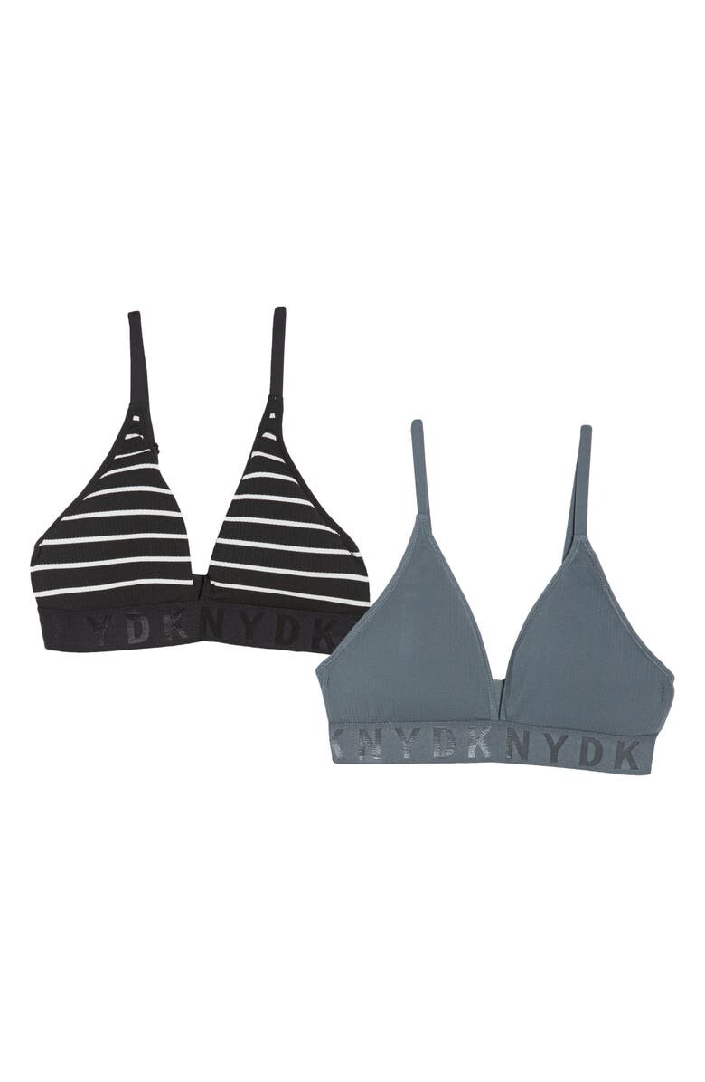 

Бесшовный бюстгальтер без косточек Litewear из 2 пар в рубчик DKNY