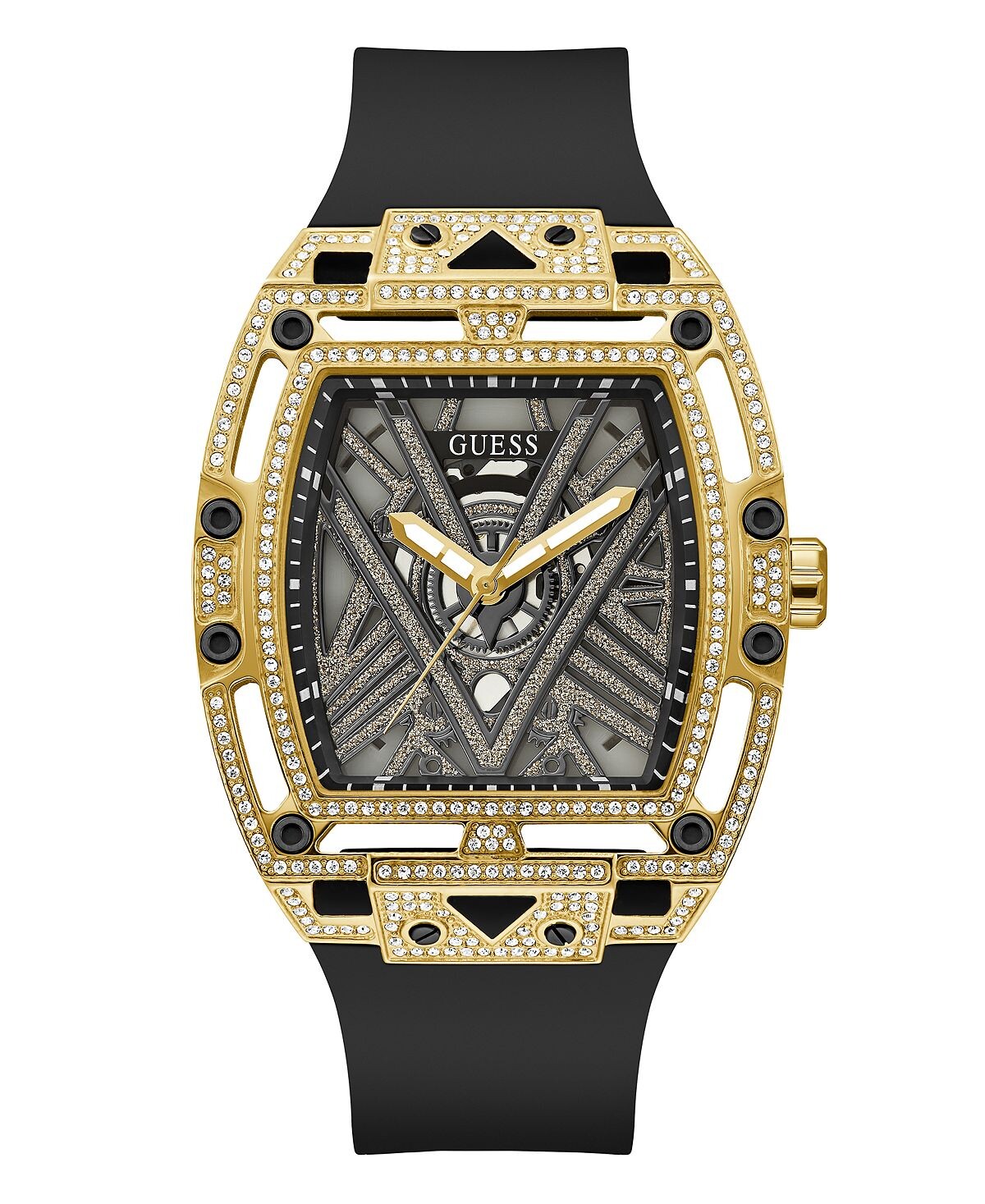 

Мужские аналоговые черные силиконовые часы 44 мм GUESS