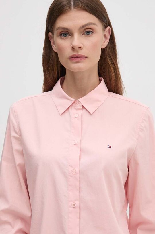 

Хлопковая рубашка Tommy Hilfiger, розовый
