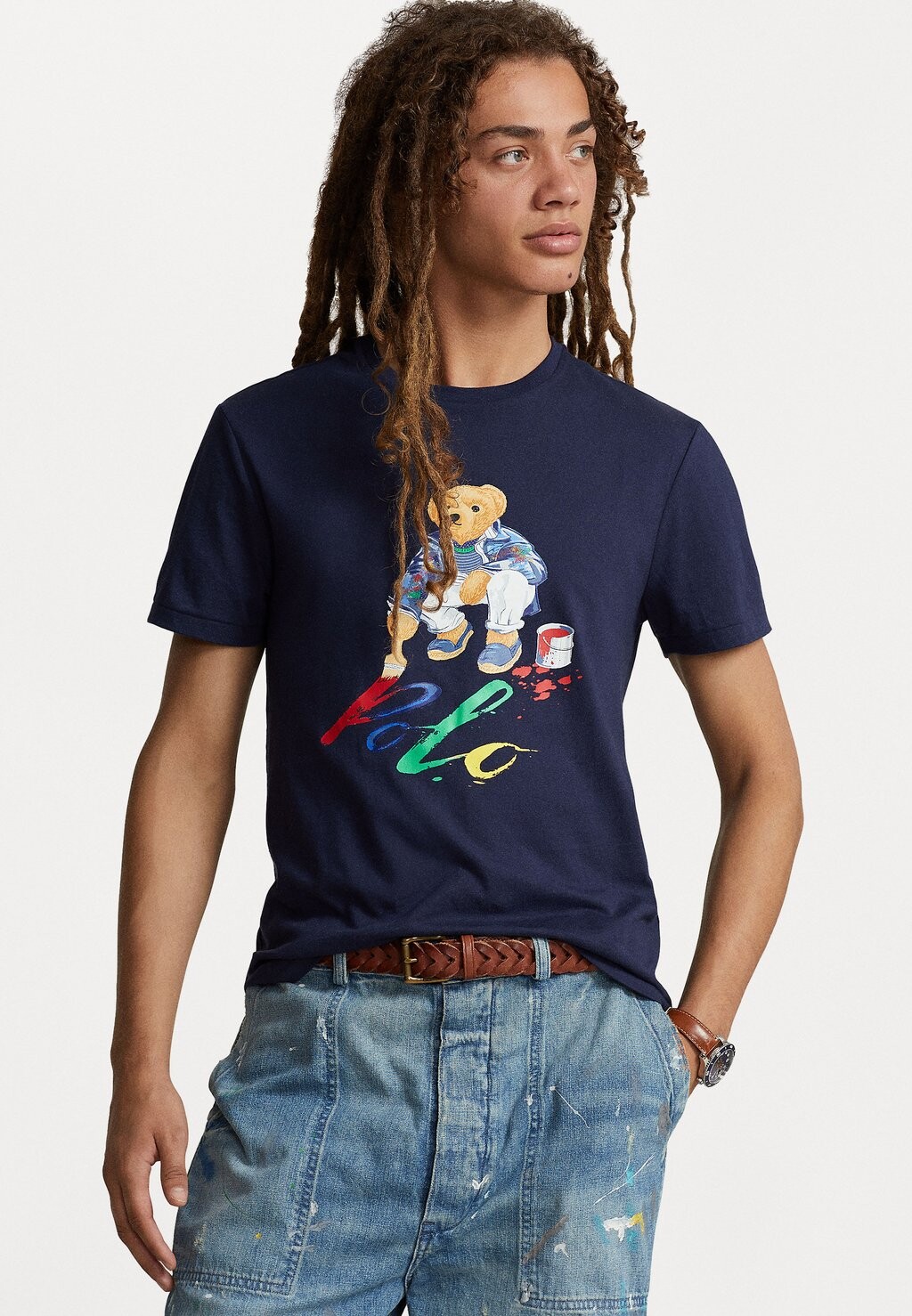 

Футболка с принтом SHORT SLEEVE Polo Ralph Lauren, круизный темно-синий