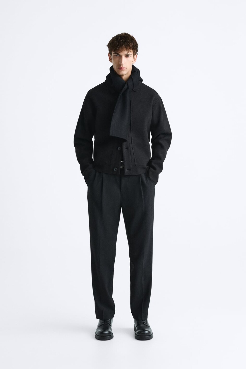 

Рубашка с карманами ZARA, черный
