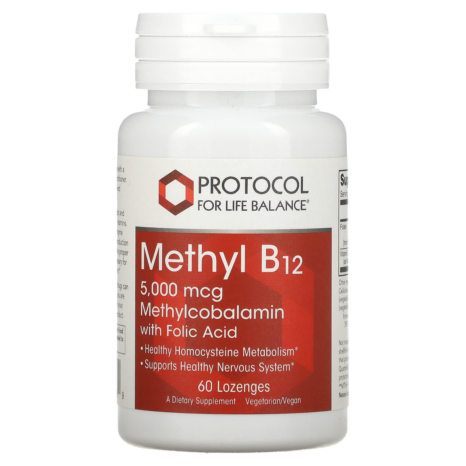 

Метил B12, 5000 мкг, 60 пастилок, Protocol for Life Balance