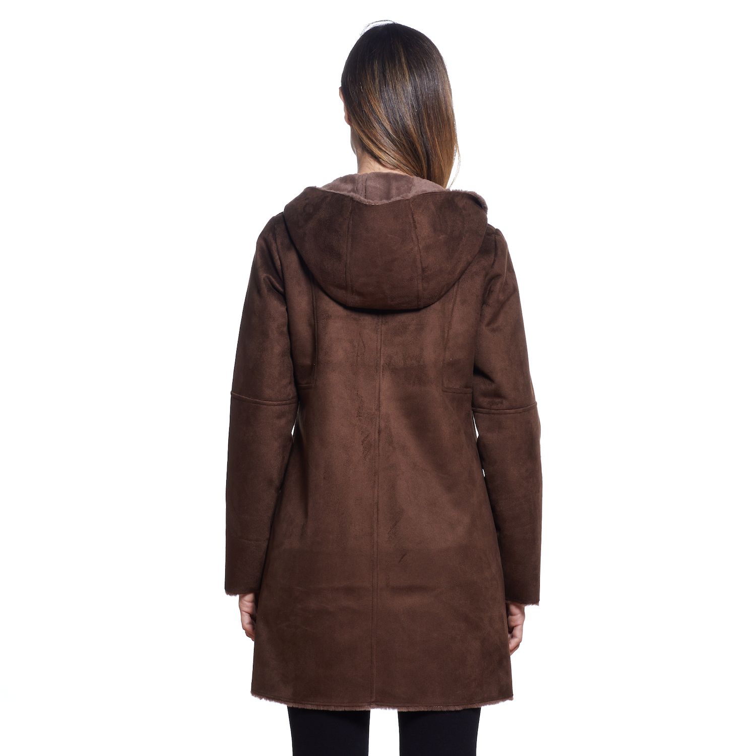 Женское пальто из искусственной замши с капюшоном Gallery Gallery