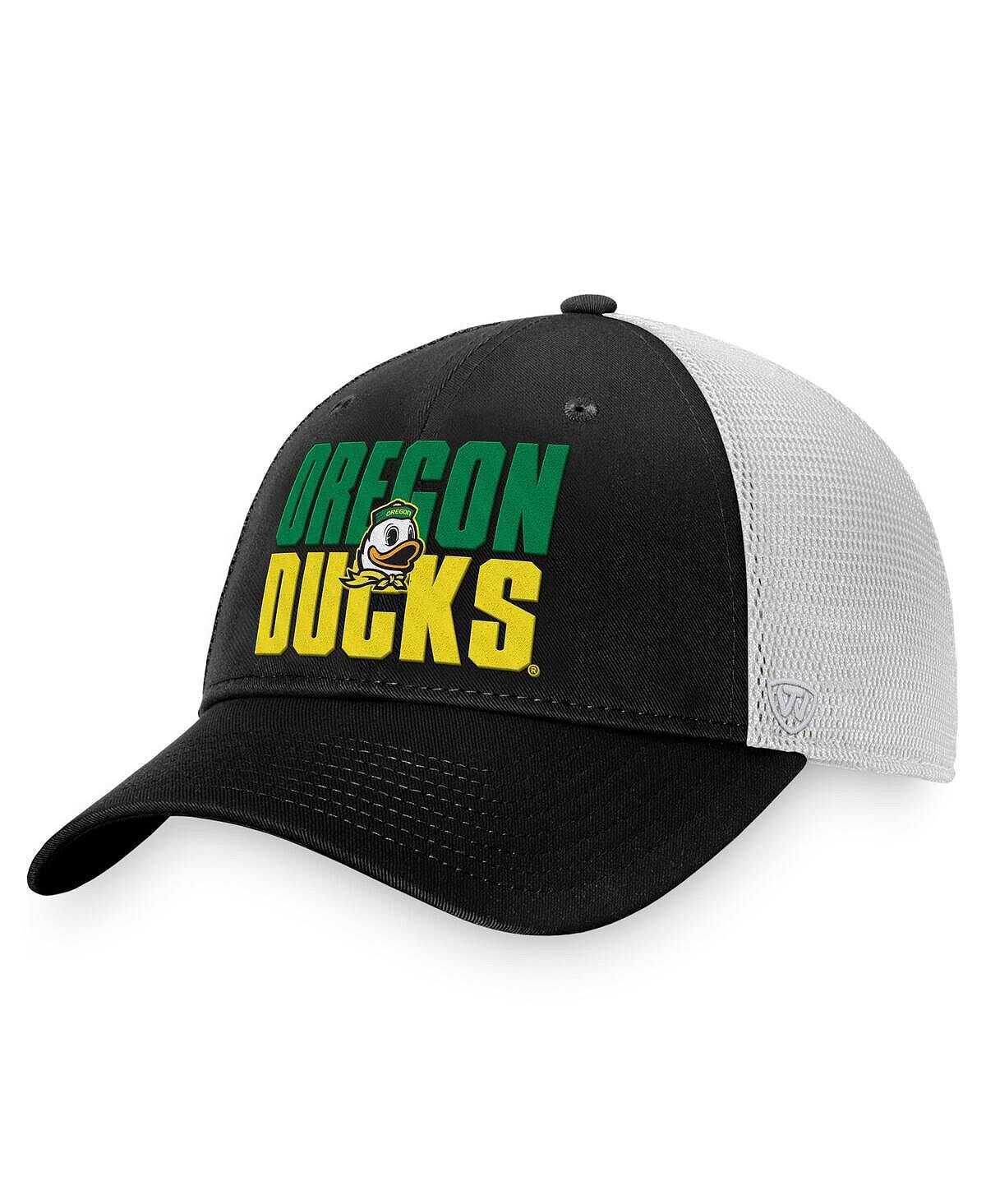 

Мужская черно-белая кепка Oregon Ducks Stockpile Trucker Snapback Top of the World