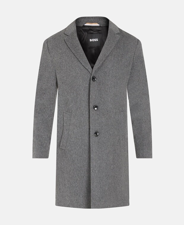 

Шерстяное пальто Boss Black, цвет Medium Grey