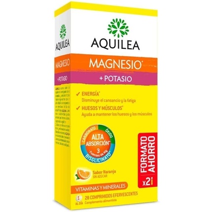 цена Uriach Consumer Healthcare Шипучие таблетки Magnesio+ Potasio 28 таблеток, Aquilea