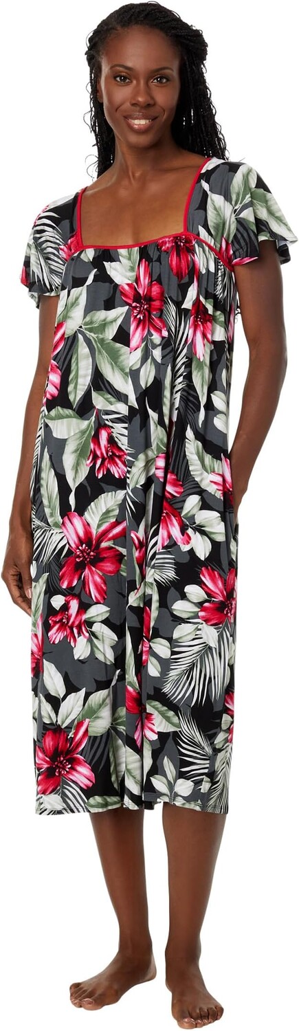 

Платье макси с короткими рукавами Tommy Bahama, цвет Black Tropical