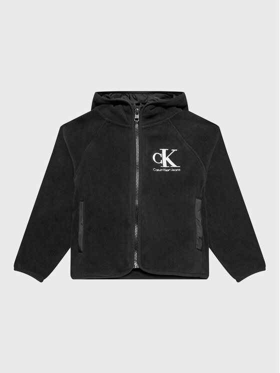 Флисовая куртка стандартного кроя Calvin Klein, черный флисовая куртка свободного кроя calvin klein черный