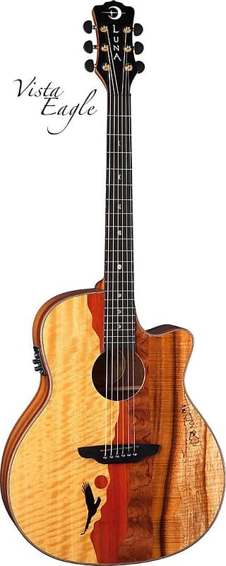 цена Акустическая гитара Luna Guitars Vista Eagle Acoustic Electric Guitar with Case, VEAGLE