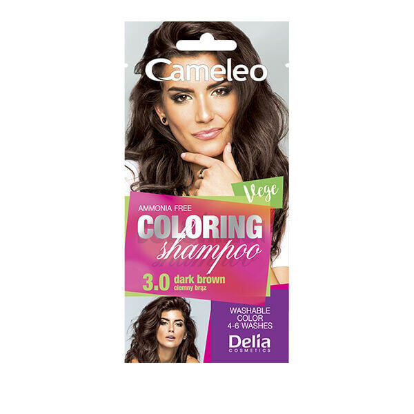 

Шампунь-краска для волос 3.0 темно-коричневый Delia Cameleo Coloring, 40 мл