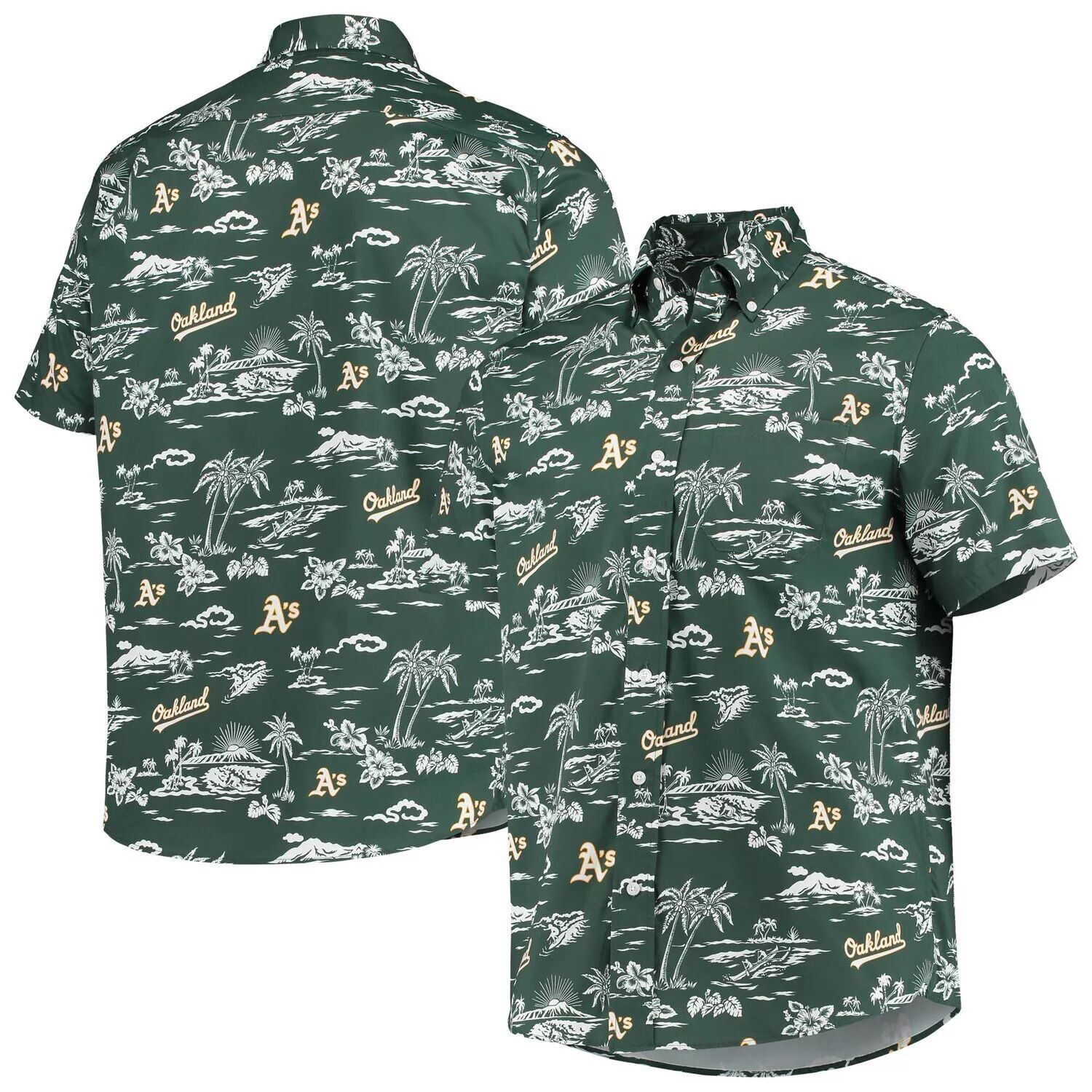 

Мужская рубашка на пуговицах Reyn Spooner Green Oakland Athletics Kekai