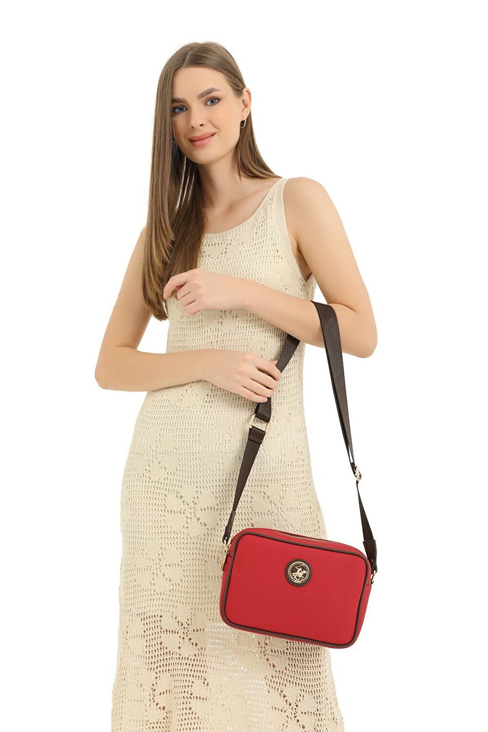 

Красная женская сумка через плечо 05Bhpc8012-Kr Beverly Hills Polo Club