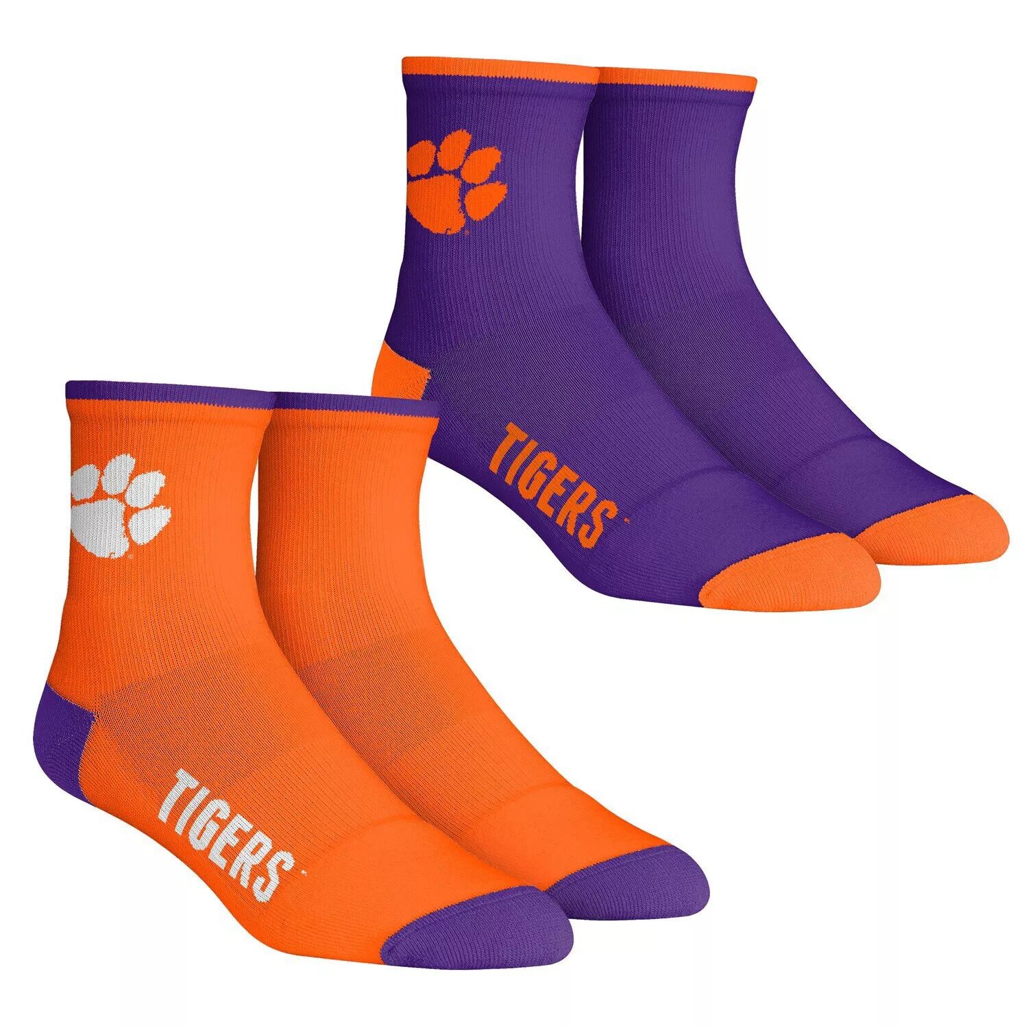 

Молодежные носки Rock Em Clemson Tigers Core Team, комплект из 2 носков длиной четверть длины Unbranded