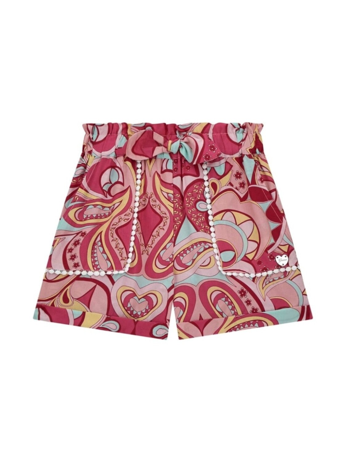 

Шорты с узором и помпонами guess kids, розовый