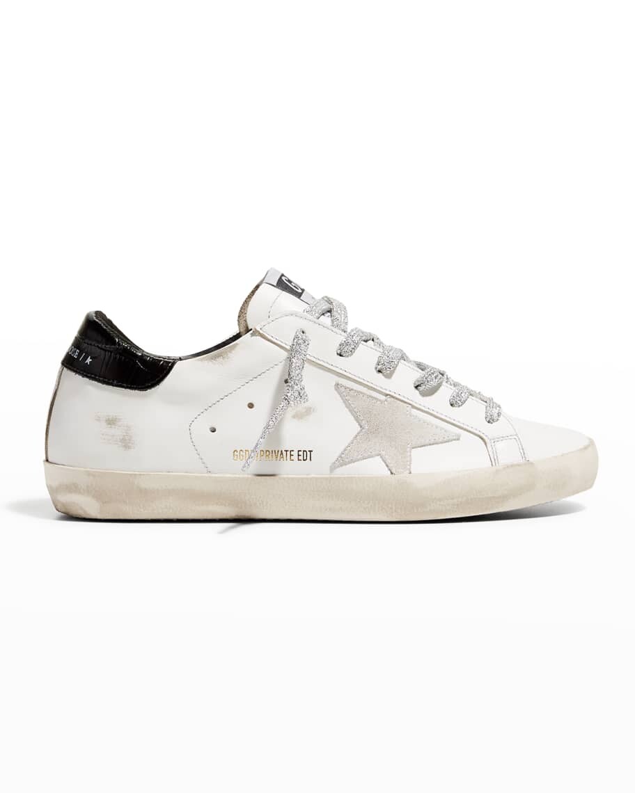 Кожаные низкие кеды с блестками Superstar Golden Goose