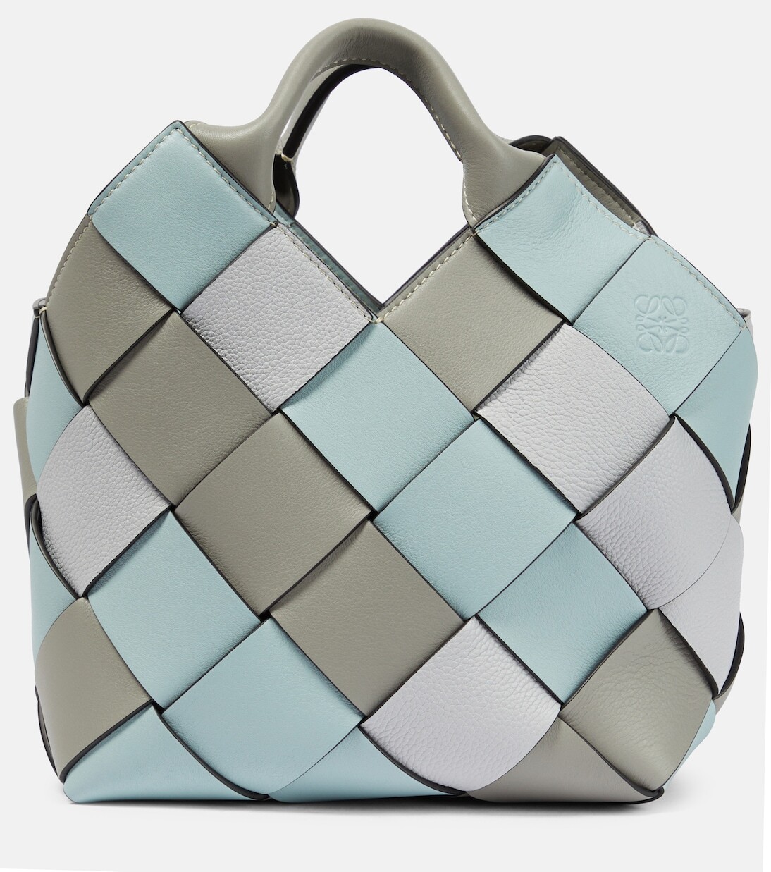 Плетеная кожаная сумка-тоут Loewe, синий