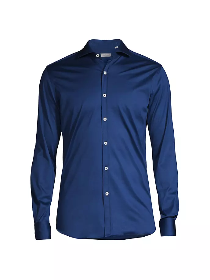 цена Хлопковая рубашка на пуговицах спереди Canali, синий