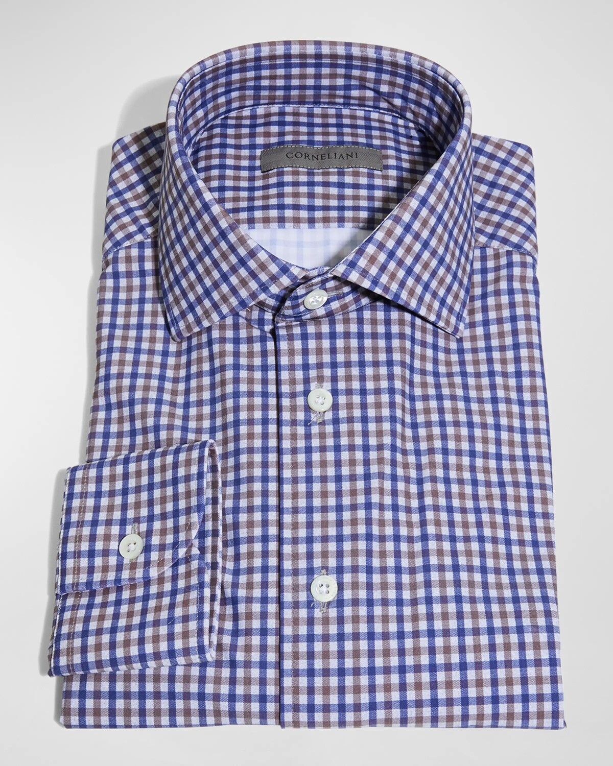 

Мужская классическая рубашка в клетку Corneliani, цвет Bluburg
