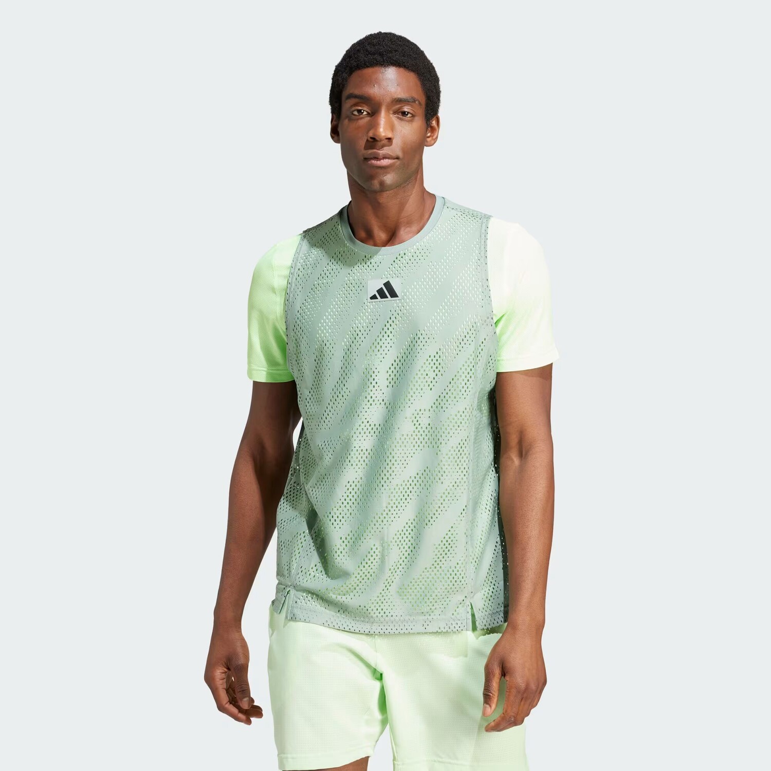 

Многослойная футболка Tennis Pro Adidas, цвет Silver Green/Green Spark