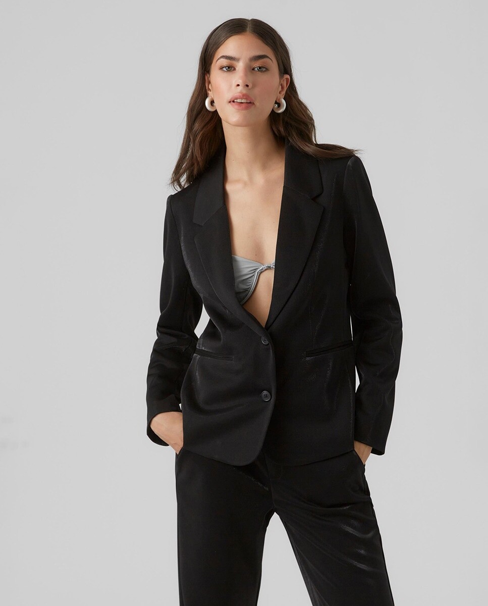 

Женское платье-пиджак из блестящей ткани Vero Moda, черный