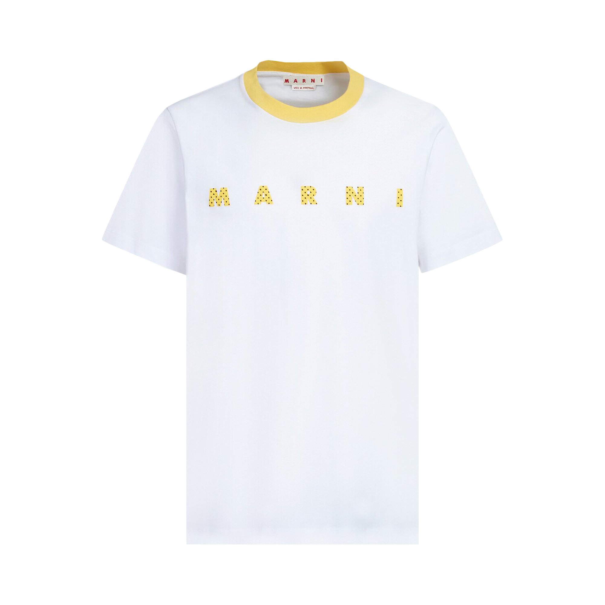 цена Футболка Marni с логотипом в горошек, Белая лилия