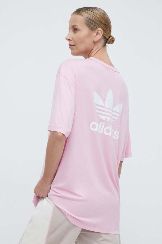 

Футболка с изображением трилистника adidas Originals, розовый
