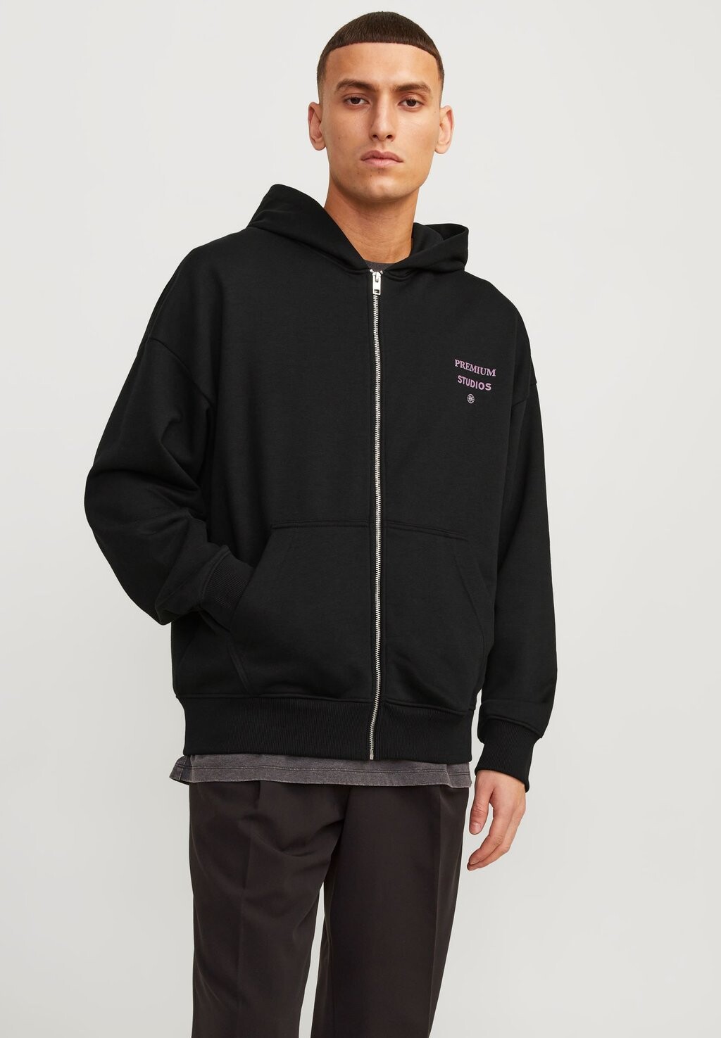

Толстовка на молнии Jprblaharvey Info Zip Hood Unisex Jack & Jones, черный