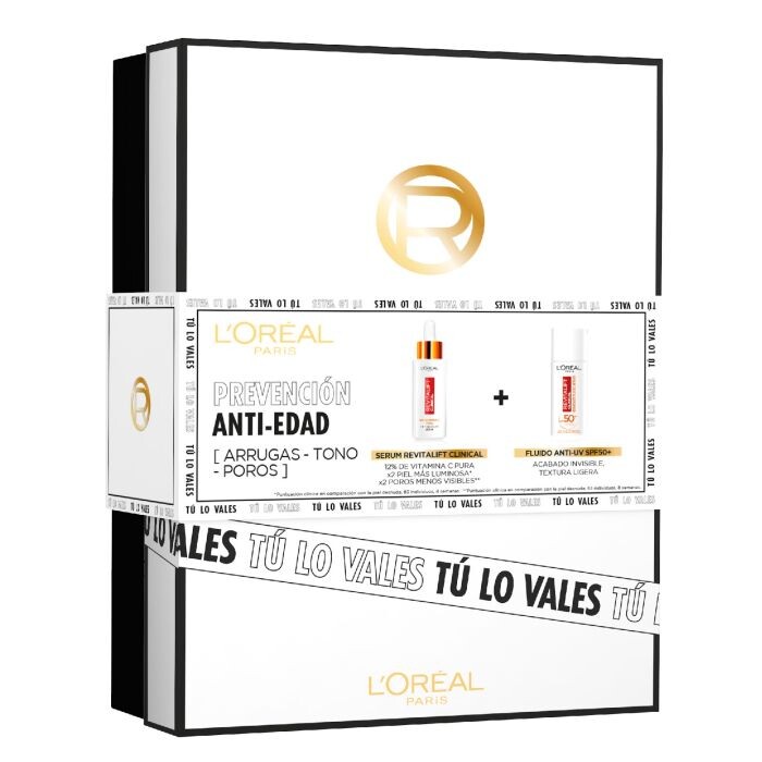 

Набор косметики Cofre Prevención Anti-Edad con Revitalift Clinical Serum Vitamina C y Fluido Anti-UV SPF50+ L'Oréal París, Set 2 productos