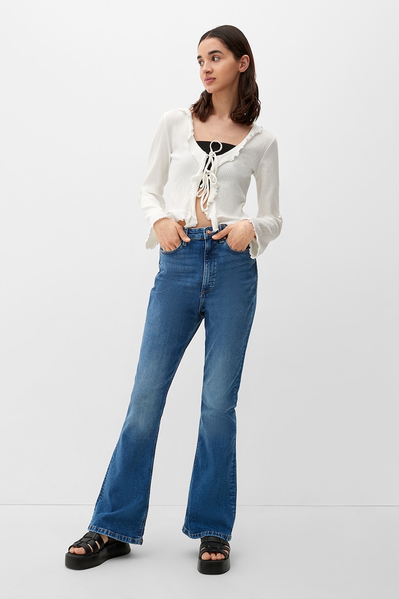 Укороченные джинсы с высокой талией Q/S By S Oliver, синий укороченные брюки с косыми карманами q s by s oliver лавандовый