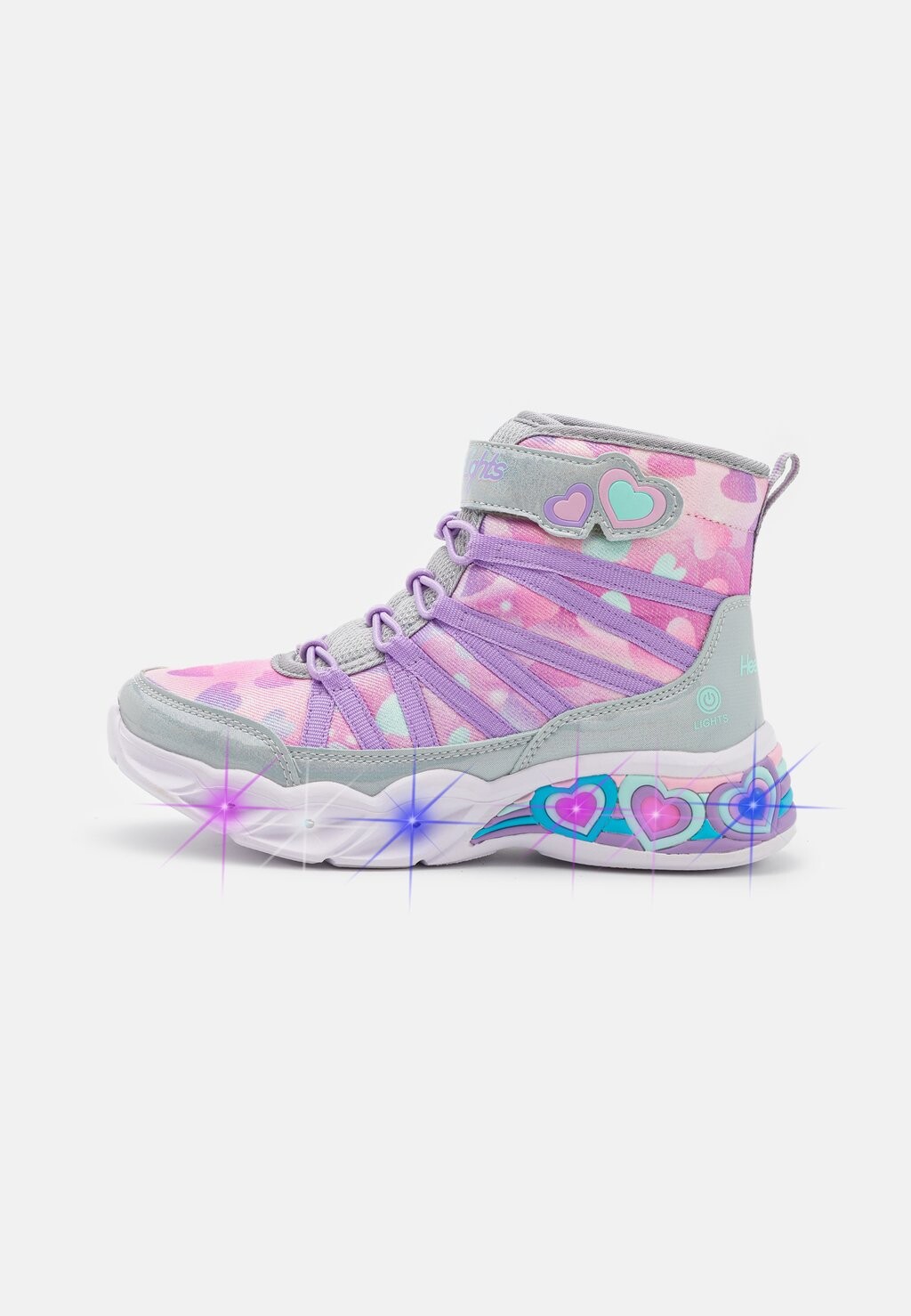 

Ботильоны Lighted Bow Bungee Heart Details Skechers, цвет silver/multi-coloured