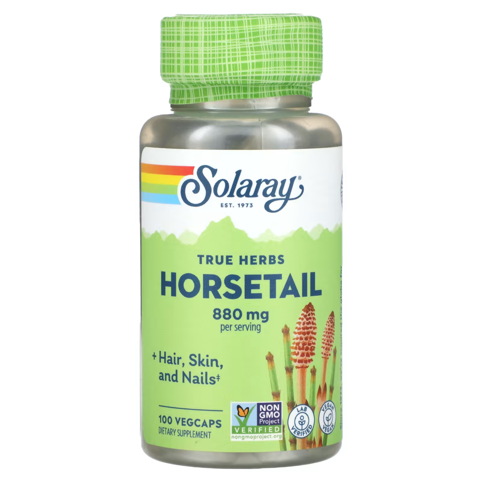 Solaray True Herbs Хвощ 880 мг, 100 растительных капсул (440 мг на капсулу)