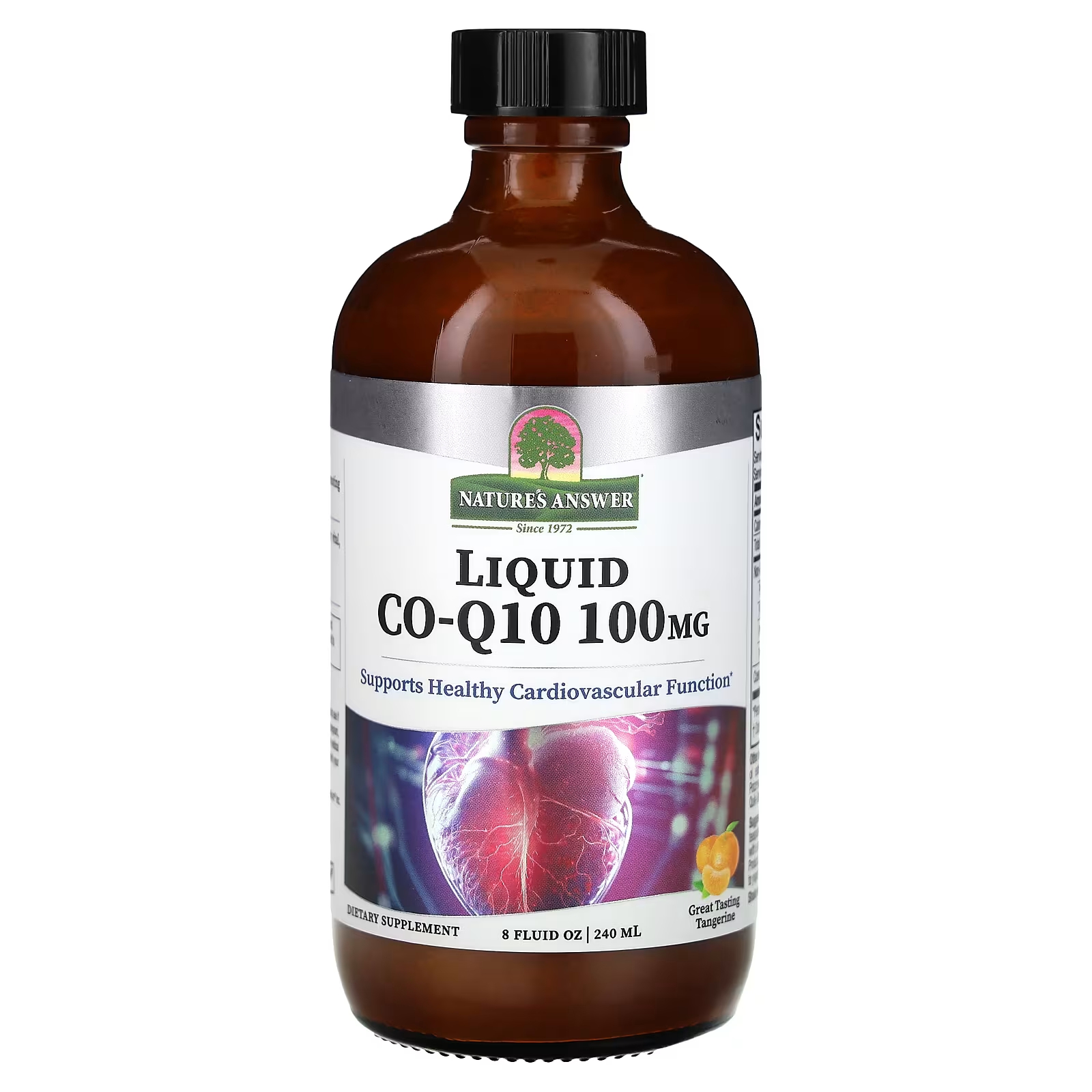 Жидкий Co-Q10, мандарин, 100 мг, 8 жидких унций (240 мл) Nature's Answer