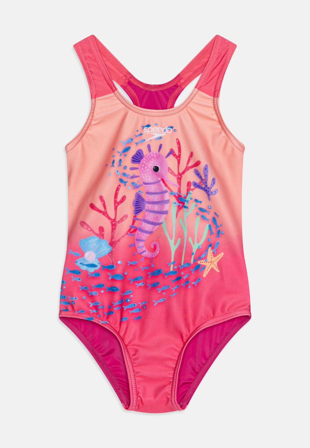 Купальник Girls Digital Printed Swimsuit Speedo, цвет bloominous pink/cupid coral