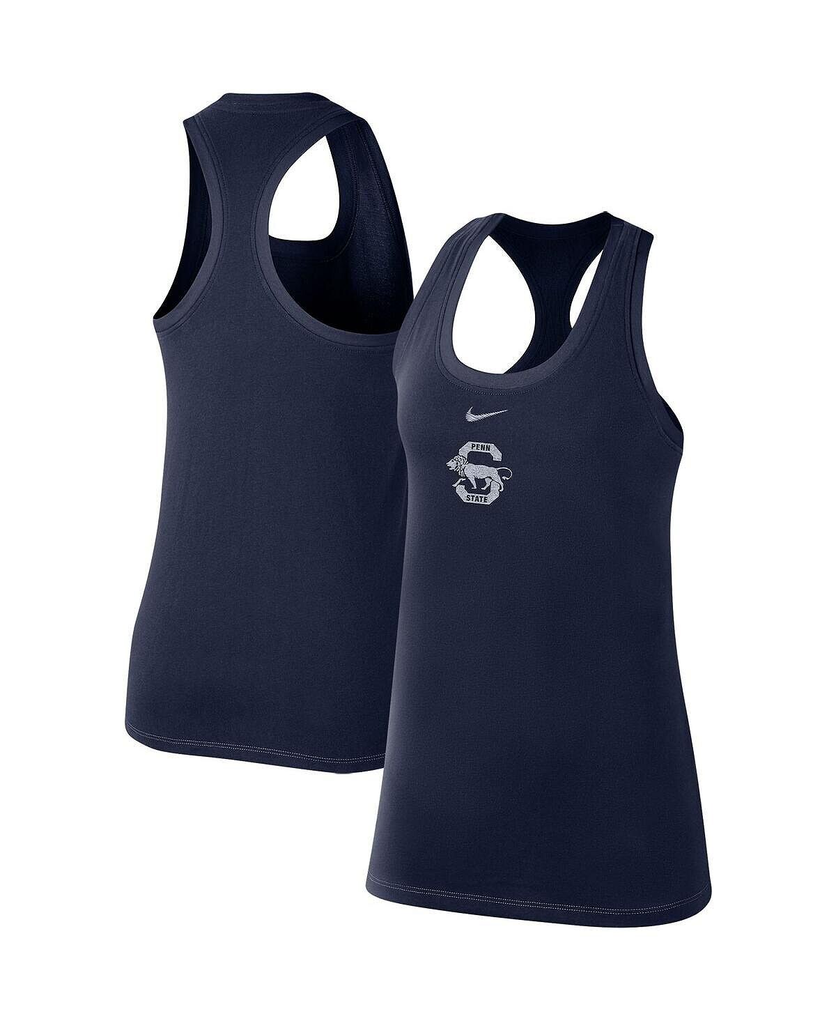 

Женская темно-синяя майка Penn State Nittany Lions Varsity Stack Vault Racerback с овальным вырезом Nike, темно-синий